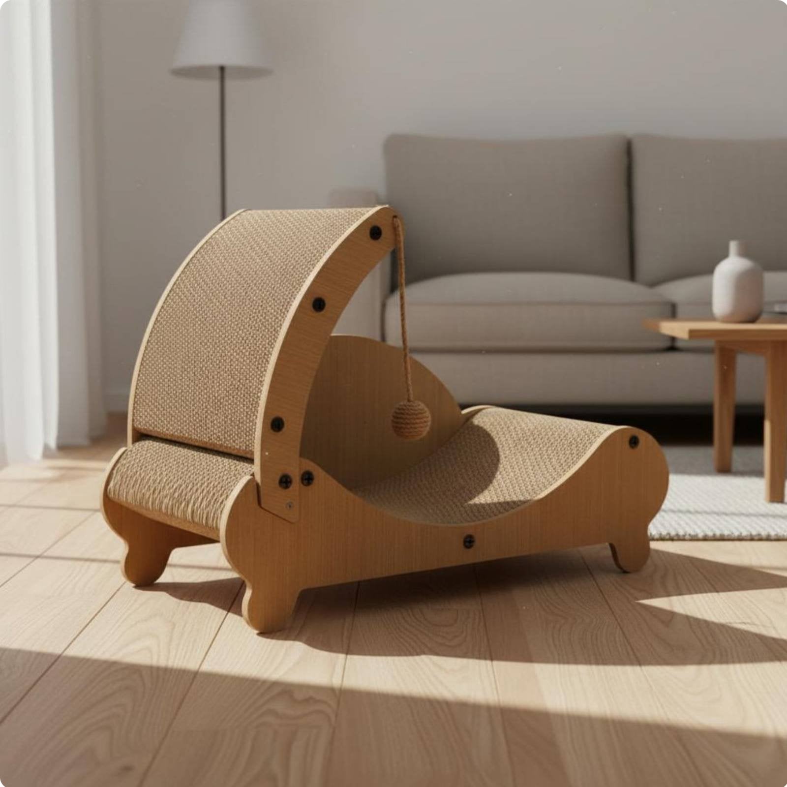 Cardboard Cat Scratcher Bed Scratch Resistant Pet Supplies Minimalist Design Lounge for Cats, Kittens