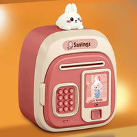 Cartoon Password Piggy Bank Large Capacity Kids Savings Realistic Secure Storage