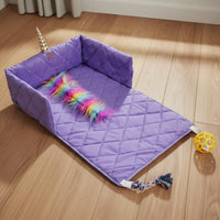 Bolstered Pet Mat with Toys Chew-Resistant Rope Dog and Cat Activity Bed