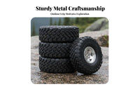 4 Pieces 1.9 Inch RC Crawler Tires High Grip RC Crawler Wheels and Tires Set 1/10 Scale Metal Wheel Hubs