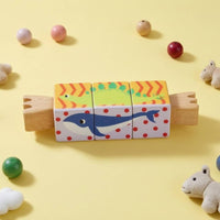 Wooden Rotating Puzzle Toy Fine Motor Rotating Cube Puzzle Hand Coordination