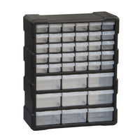 Drawer Parts Cabinet Black Finish 39-Drawer Cabinet for Workshop, Garage