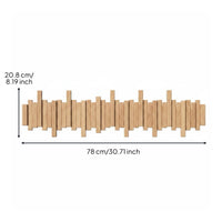 Key Coat Rack Saving Wall-Attached Coat Hanger Heavy Duty Wooden Flip down Hook Rack for Entryway