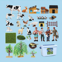 Farm Animal Playset Educational Realistic Animal Figures Easy to Clean for Kids