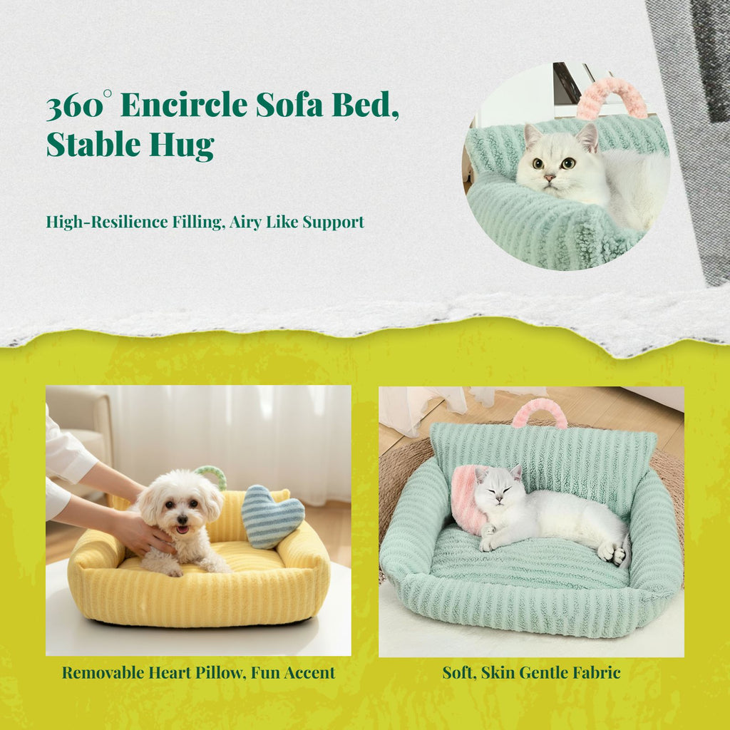 Cat Bed, Soft Washable Pet Sofa Mat, Non-Slip, All-Season