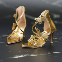 1/3 BJD Doll Shoes Elegant Design BJD Doll Heels Gilded Butterfly Heel Shoes
