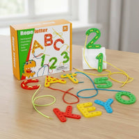 Number and Letter Threading Toy Early Learning ABC Lacing Blocks