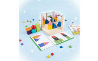 Mirror Shape Building Block Set Solid Wood Material Wooden Mirror Reasoning Game