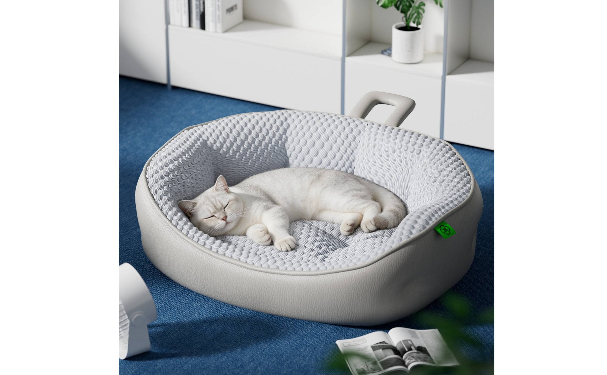 3D Massage Particles Cooling Cat Bed Breathable All-Season Dog Bed Cool-Contact Textile Textured Cooling Pet Mat Fully Washable for Cats, Dogs, Small Pets, Summer