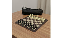 Plastic Chess Set Algebraic Notation Rubber Mat Chess Board for Beginners, Kids