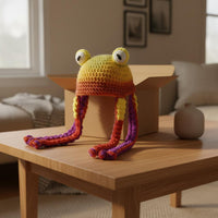Squid Hat Funny Gift Crochet Tentacle Handmade Mythical Sea Creature for Adults, Skiing