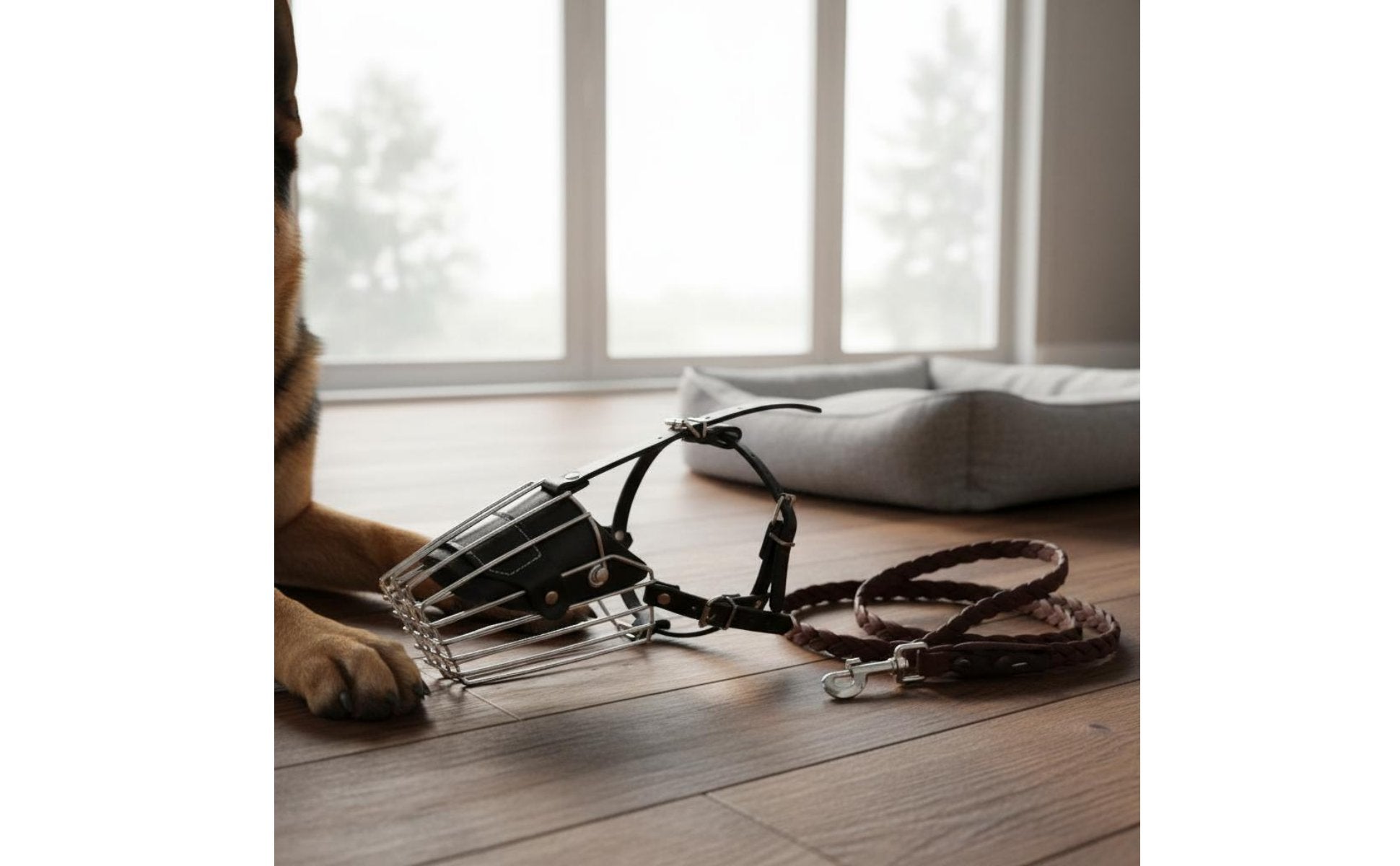 Wire Basket Dog Muzzle Nip Wire Muzzle Allows Drinking for Training