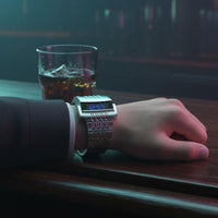 Illuminated Robot Watch Distinctive Design Illuminated Digital Watch Futuristic Electronic Wristwatch Metal Band Digital