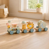 Wooden Creature Train Educational Wooden Pull Train Parent-Child Interaction