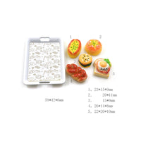 Dollhouse Food Model 1/6 Scale Dessert and Bread Miniature Tray Realistic