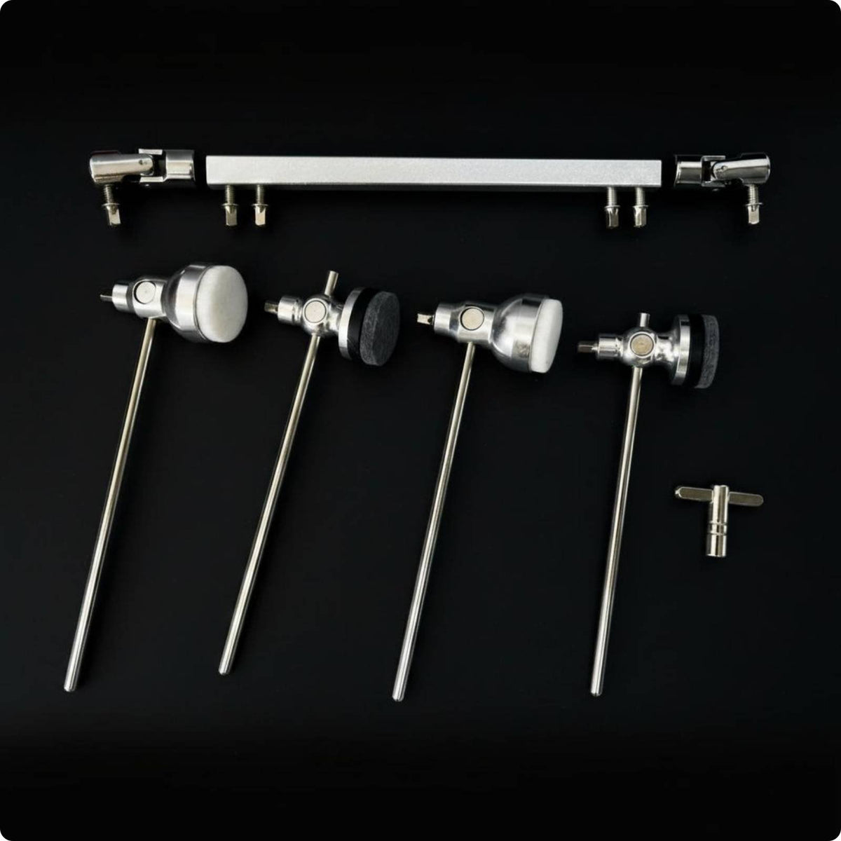 Bass Drum Beater Set Universal Fit Double Bass Pedal Linkage Even Finish