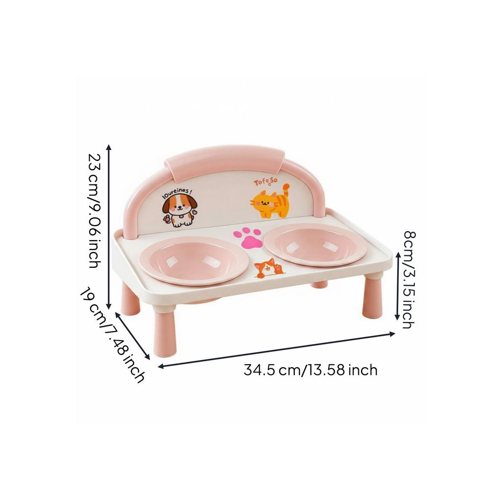 Elevated Cat Food Bowls Neck Protection Raised Pet Feeding Station for Kittens