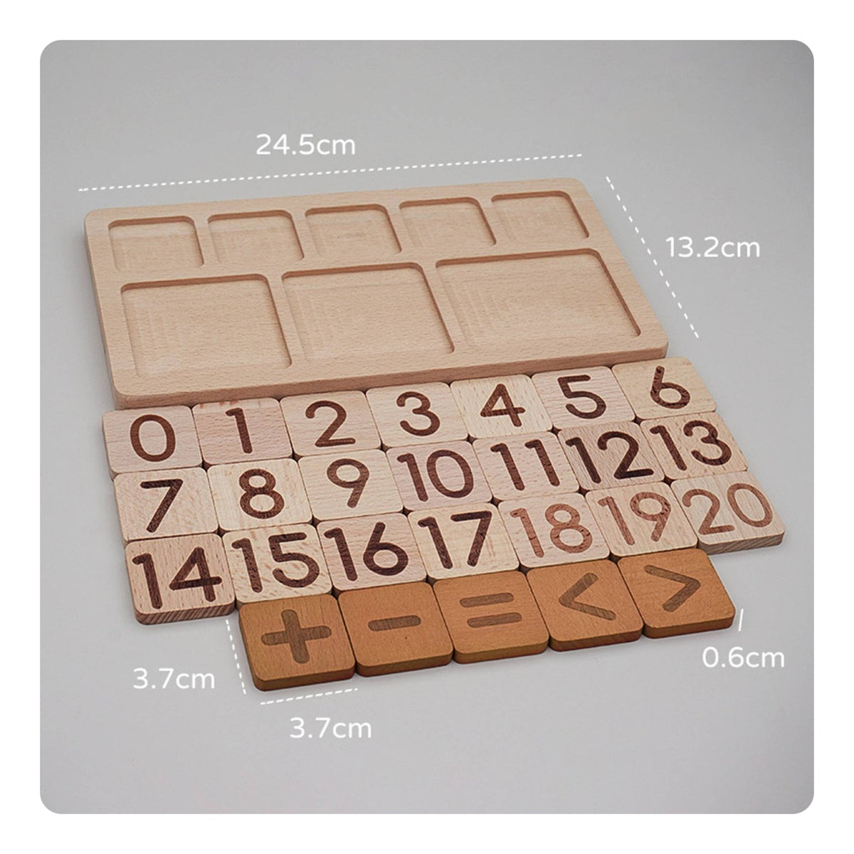 Child-Centered Math Learning Tray Solid Wood Educational Toy for Classroom
