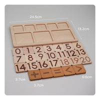 Child-Centered Math Learning Tray Solid Wood Educational Toy for Classroom