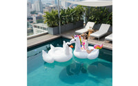 Inflatable Swan Raft Portable Giant Swan Pool Raft Holds Multiple Riders