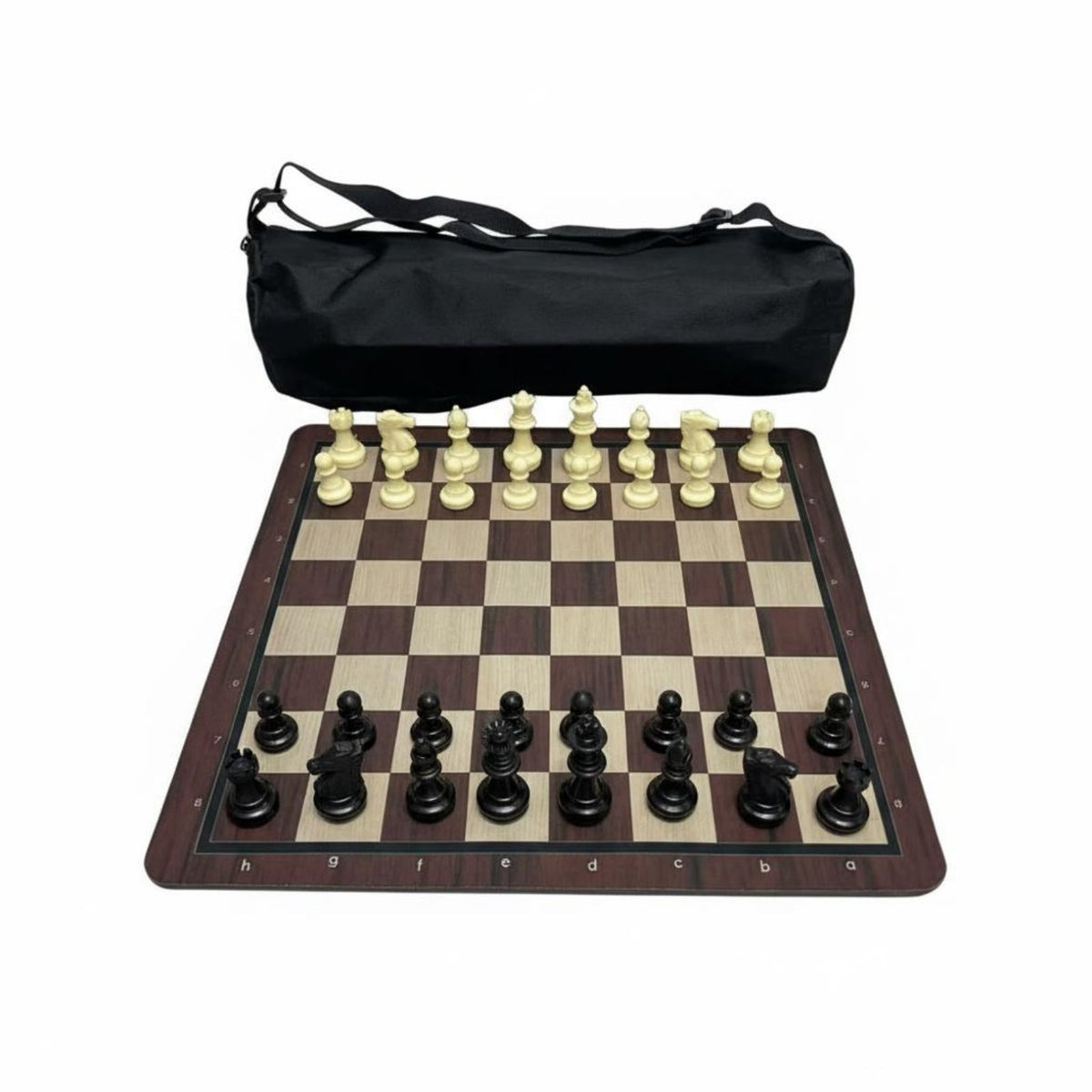 Plastic Chess Set Algebraic Notation Rubber Mat Chess Board for Beginners, Kids