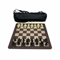 Plastic Chess Set Algebraic Notation Rubber Mat Chess Board for Beginners, Kids