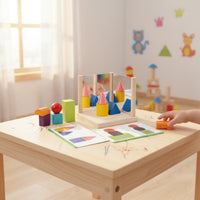 Mirror Shape Building Block Set Solid Wood Material Wooden Mirror Reasoning Game