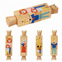 Wooden Rotating Puzzle Toy Fine Motor Rotating Cube Puzzle Hand Coordination