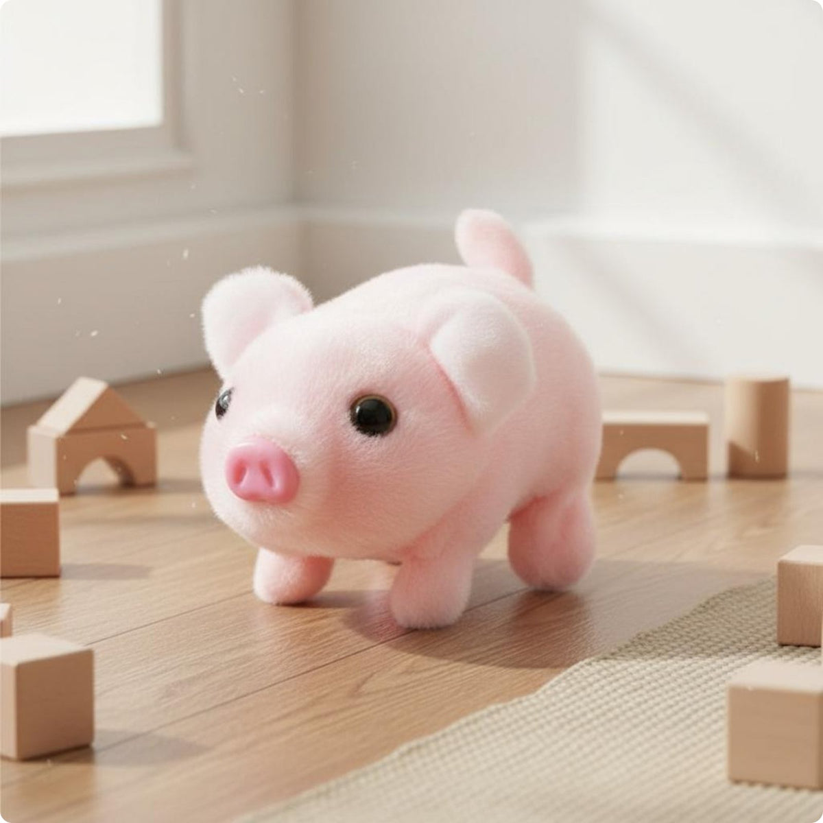 Walking Pig Toy Moving Tail Interactive Pig Toy Makes Sounds for Playroom, Kids