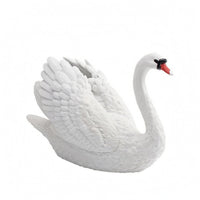 Swan Figurine Feather Texture Table Ornament Detailed for Display