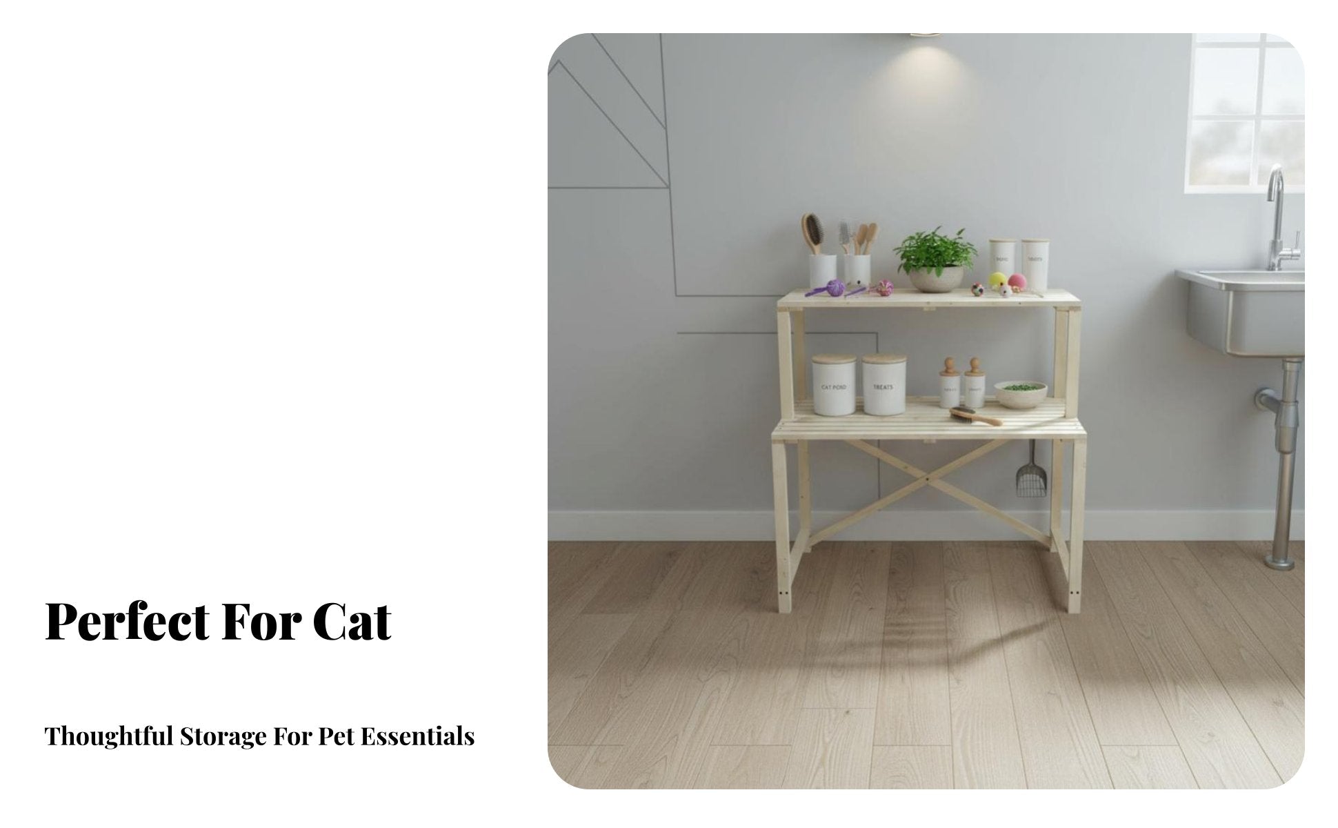 Multi-Layer Design over-the-Litter-Box Shelf Multifunctional Pet Furniture Space-Saving Storage Rack Sturdy Construction for Feline Owners, Apartment Dwellers, Homeowners, Balcony, Living Room, Bedroom, Bathroom