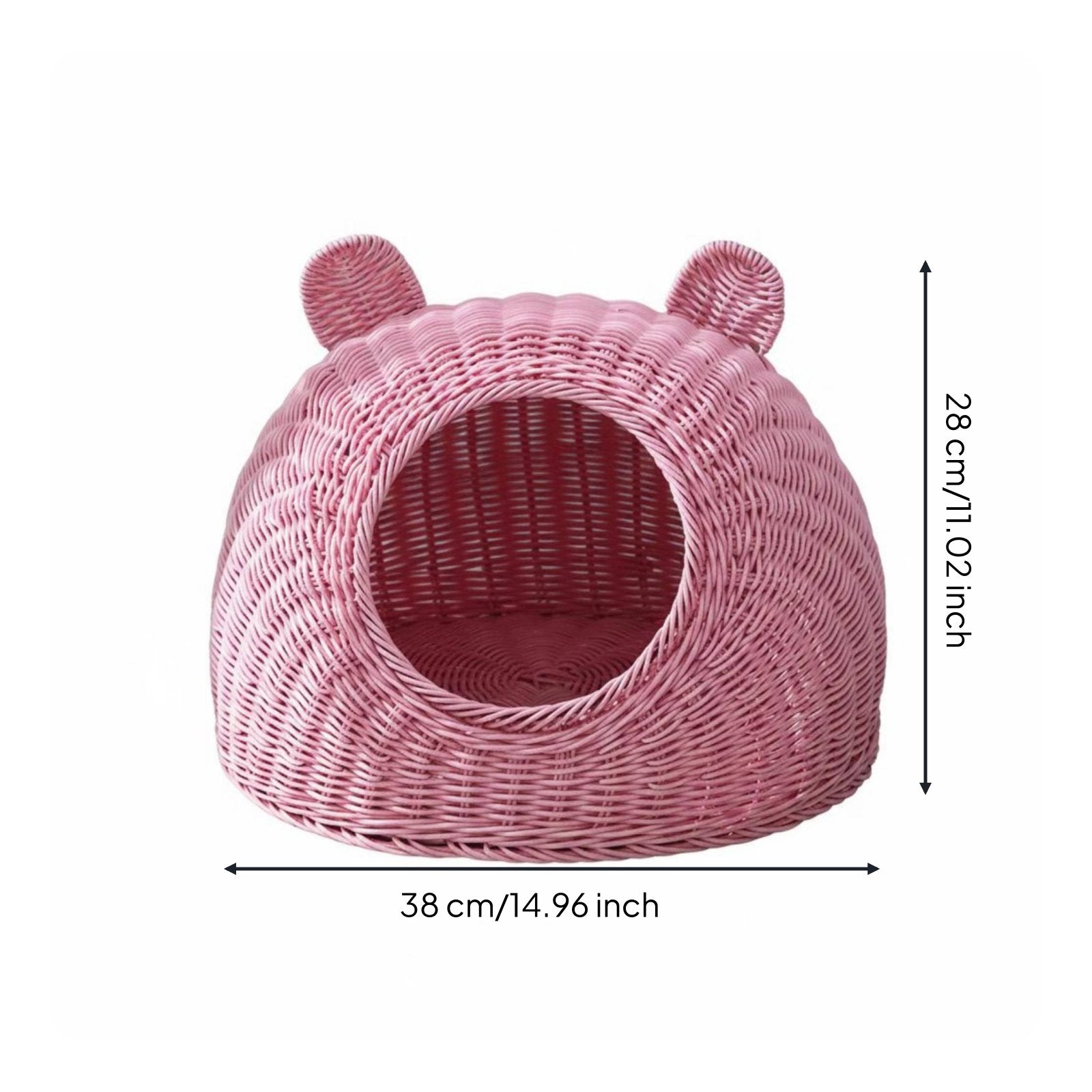 Woven Cat Bed Washable Rattan Cat Nest Pet House for Balcony, Patio