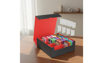 4-Row Card Storage Box Waterproof 4-Row Trading Card Box PU Leather Deck Storage Water-Resistant for Tournaments