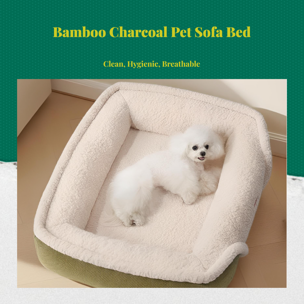 Plush dog bed with removable cover