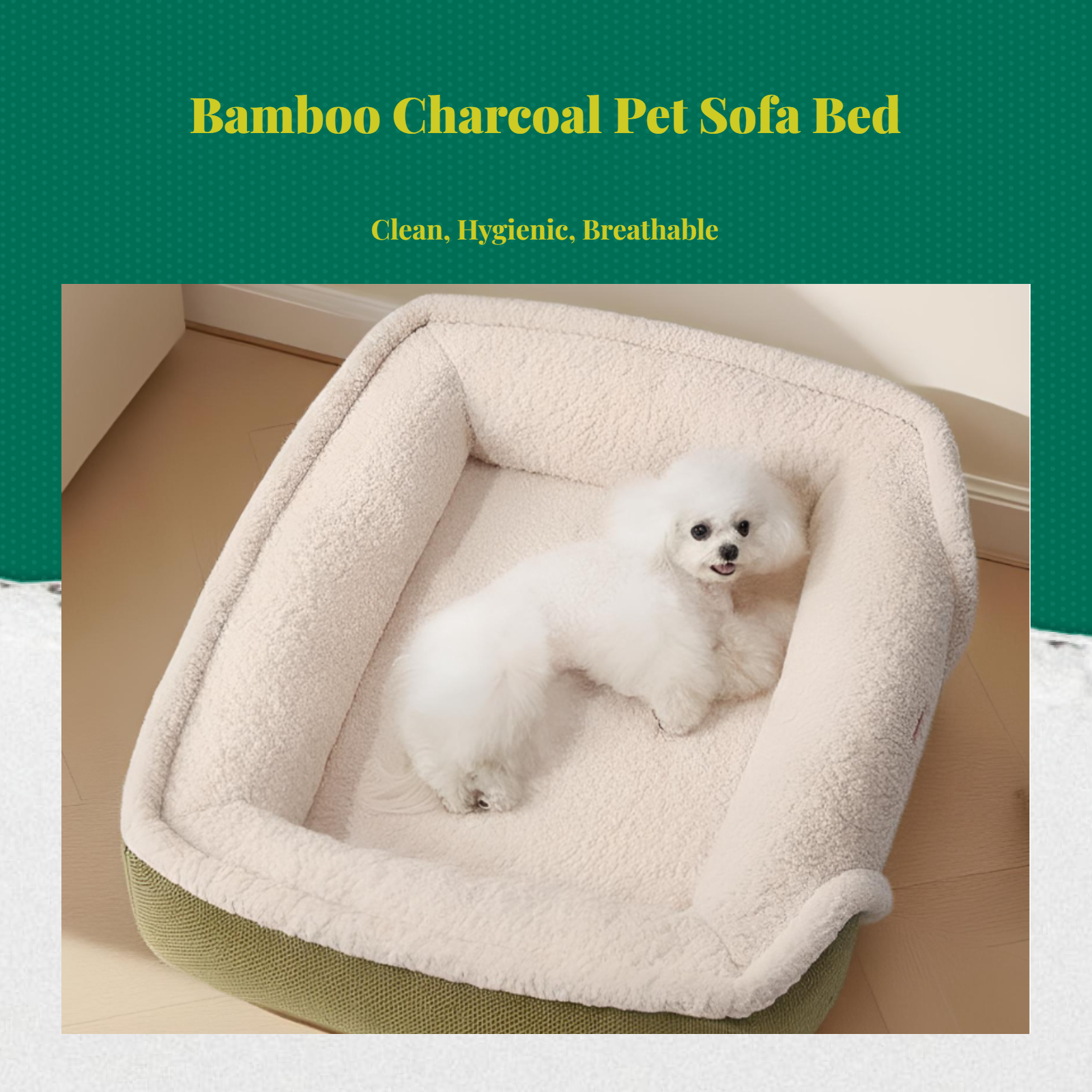 Plush dog bed with removable cover