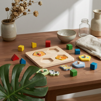 Food Chain Learning Board Educational Hands-on Learning Puzzle Problem-Solving Animal Matching Board for Preschool