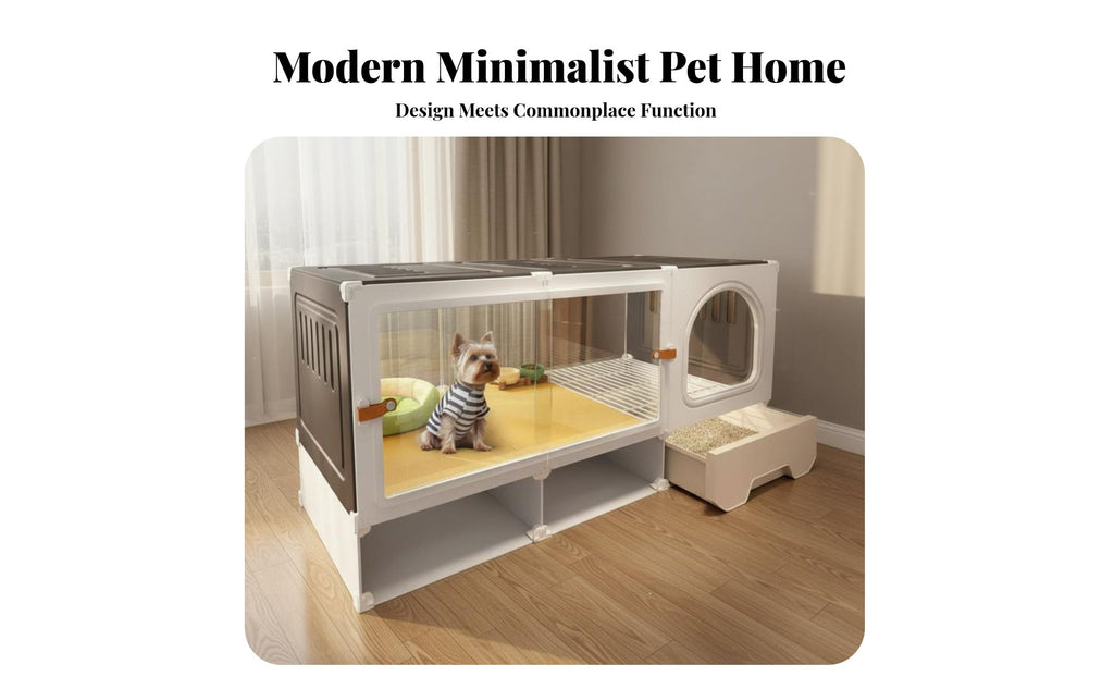Kennel with Potty Area Luxury Villa Design Pet Furniture Easy to Clean for Home