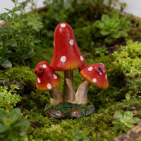 Resin Toadstool Sculpture Whimsical Design Polka Dot Toadstool Ornament
