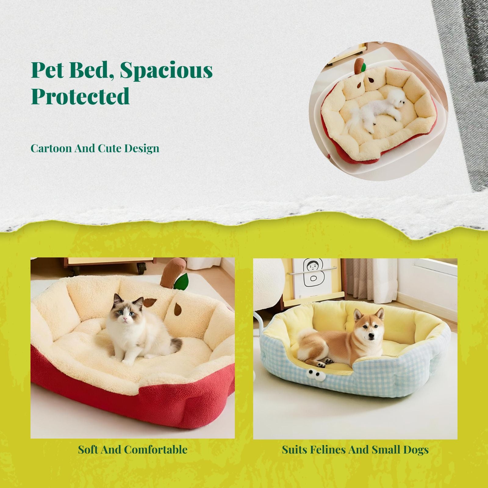 Calming pet bed, warming sofa for small dogs and cats