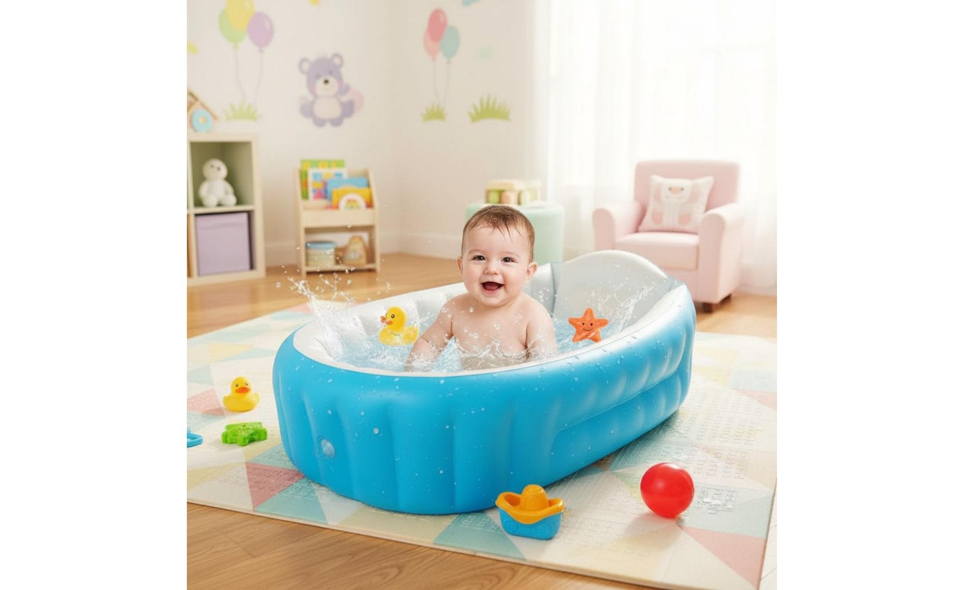 Inflatable Baby Bathtub Thickened Inflatable Infant Bath Large Size for Newborns
