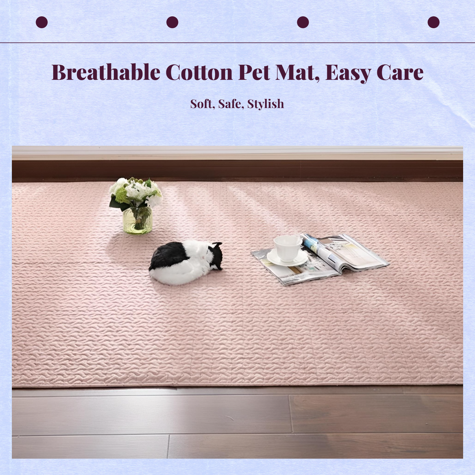 Pet cooling mat, non-slip cotton