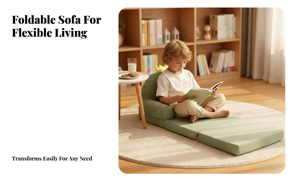 transformable Flip-Open Sofa Soft Fabric children's Furniture for Bedroom, Parents
