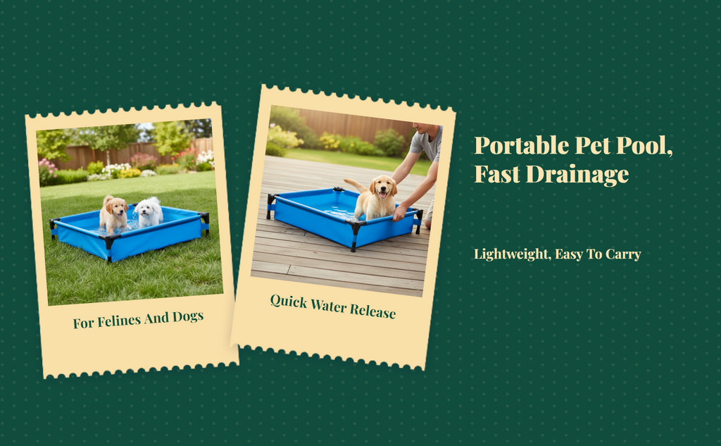 Foldable Pet Pool, Portable Dog Bath Tub, Outdoor Use