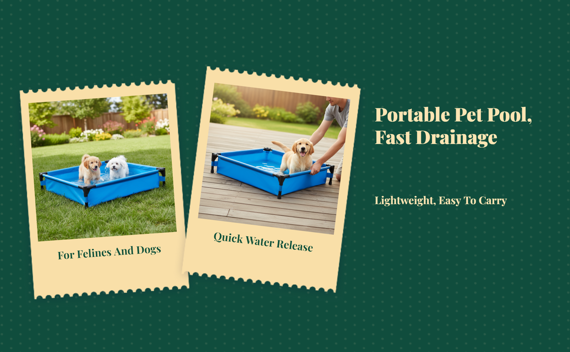Foldable Pet Pool, Portable Dog Bath Tub, Outdoor Use