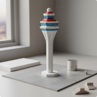 Beijing Airport Structure Model Compact Size Airport Control Structure Model Realistic Design Collectible Display for Aviation Fans, Collectors