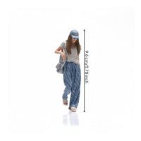 1/18 Backpack Girl Model High Detail Miniature Girl Figurine Resin Material Miniatures for Collection Shelf