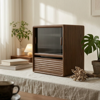 floor Storage Cabinet Double-Layer Bookshelf Thick Board Home Furniture for Living Room