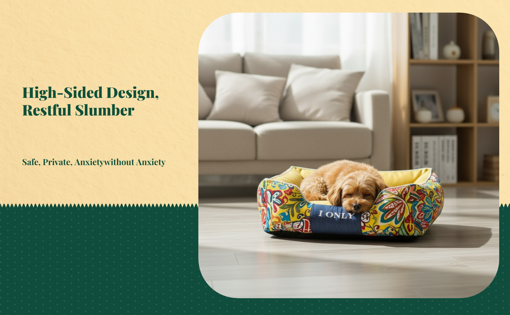 Cotton dog bed with removable cover