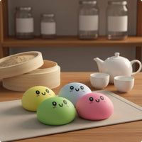4 Pieces Steamed Bun Toy Rounded Cartoon Figure Long-Lasting