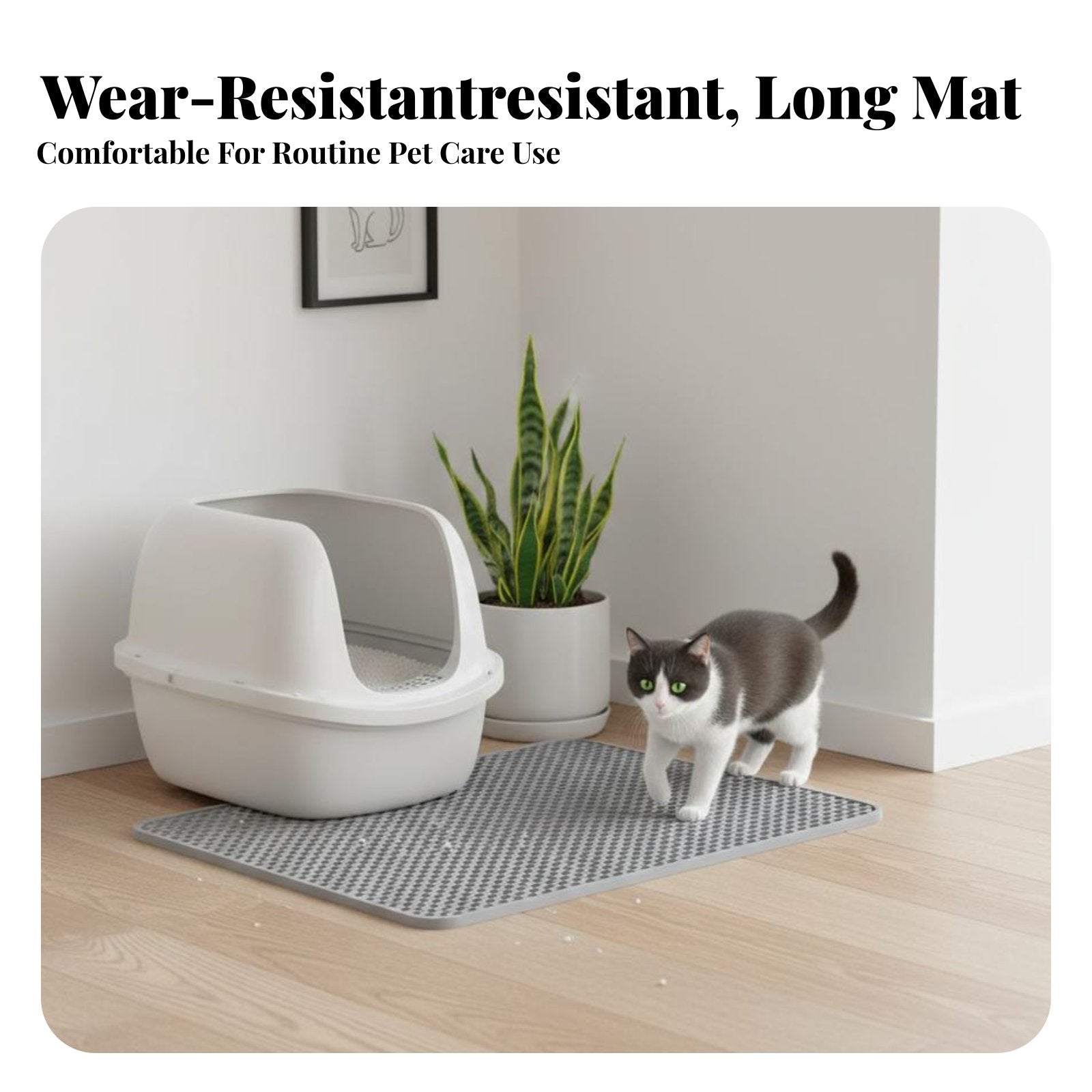 hexagonal Litter Trapping Mat Doubletier Design Floor Protector for feline Owners